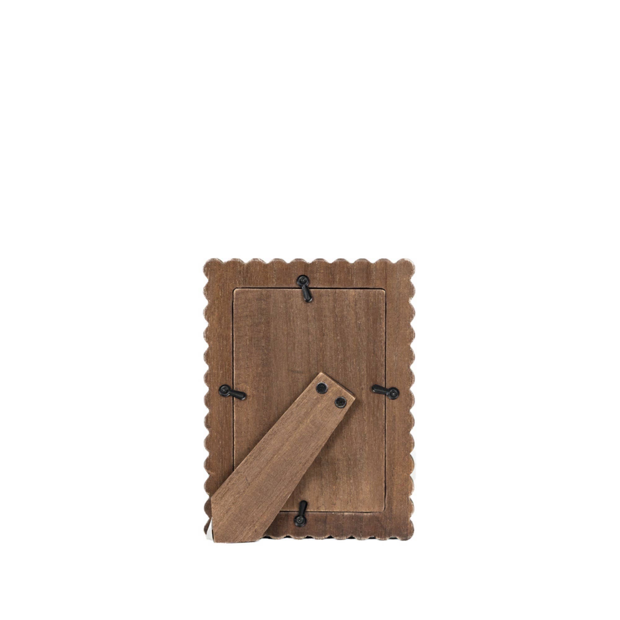 17025 - 6x8 wood scallop photo frame for 4x6 pic, espresso