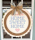 HOME SWEET HOME CROSS STITCH SCALLOPED SIGN