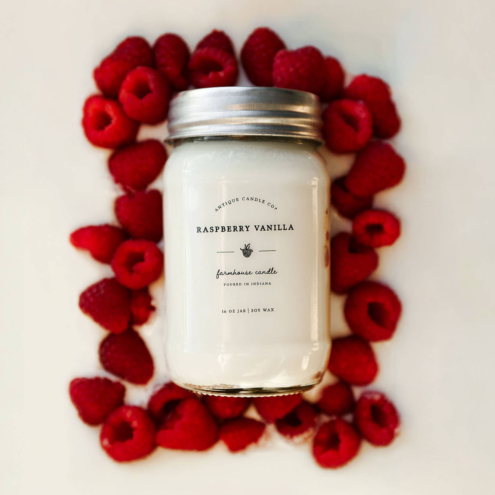 Raspberry Vanilla - Soy Wax Mason Jar Candle