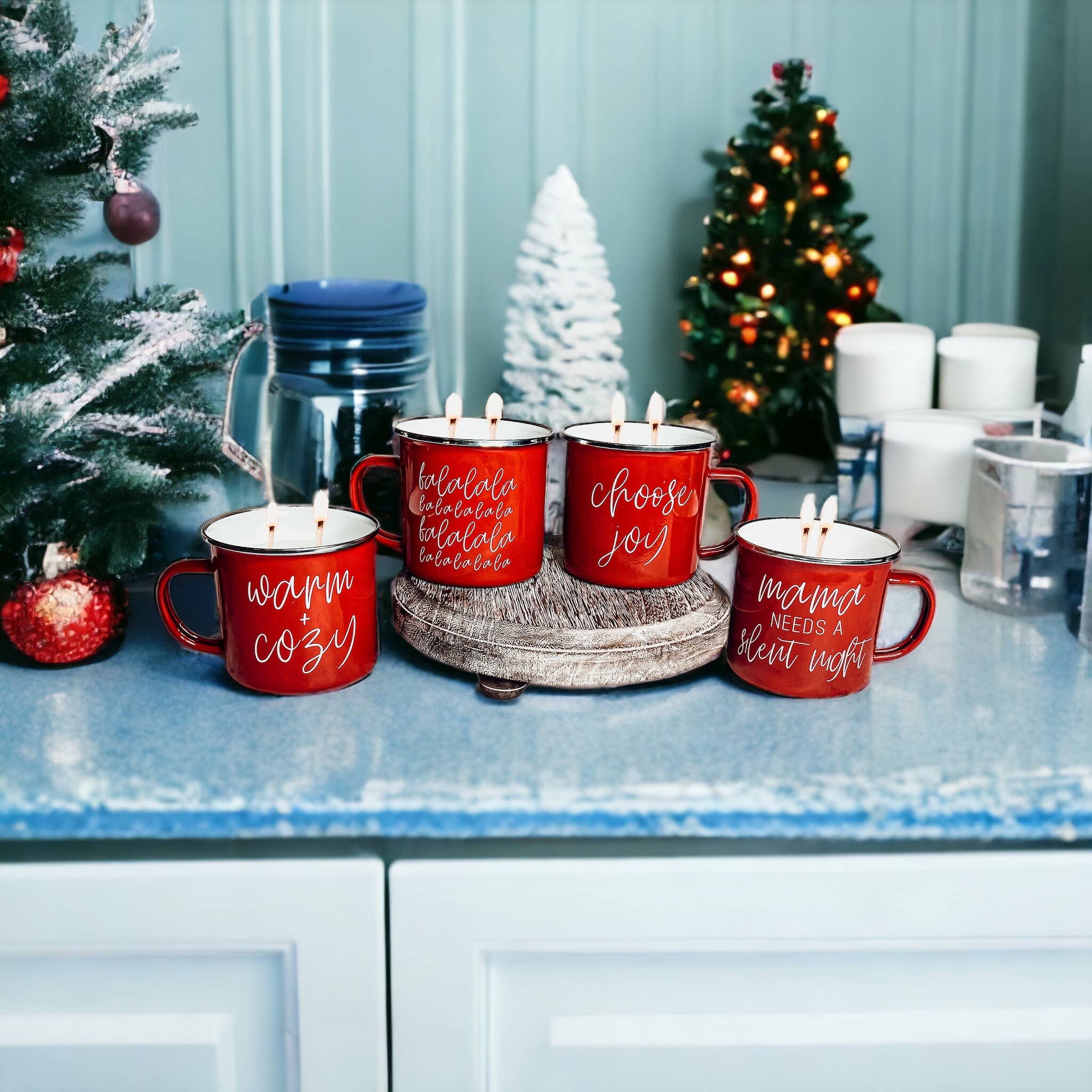 Christmas Scented Candles Soy, Unique Holiday Mug Candles lg