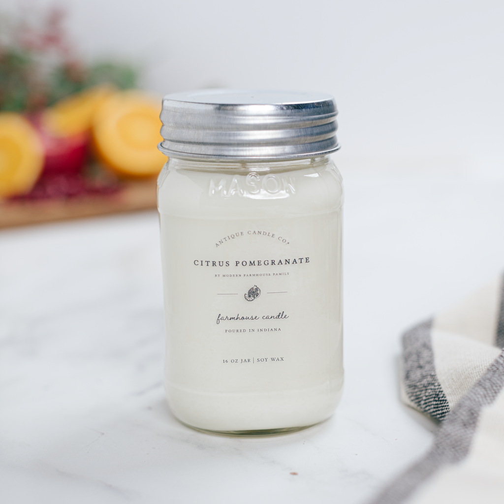 Citrus Pomegranate - Soy Wax Mason Jar Candle