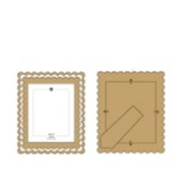 Wood scallop photo frame (8x10 pic) natural/wh - 17061