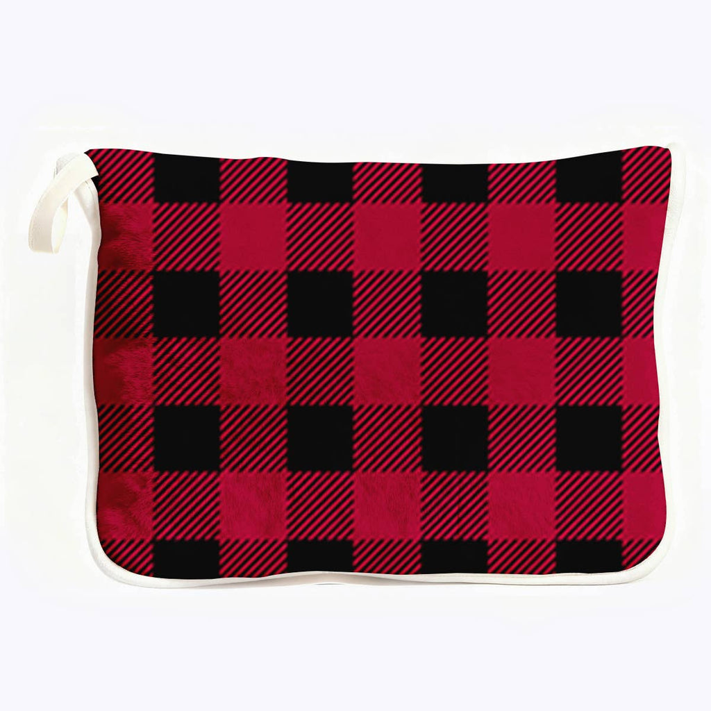 "Red and Black Plaid" Plush Travel Blanket w/ Matching Case