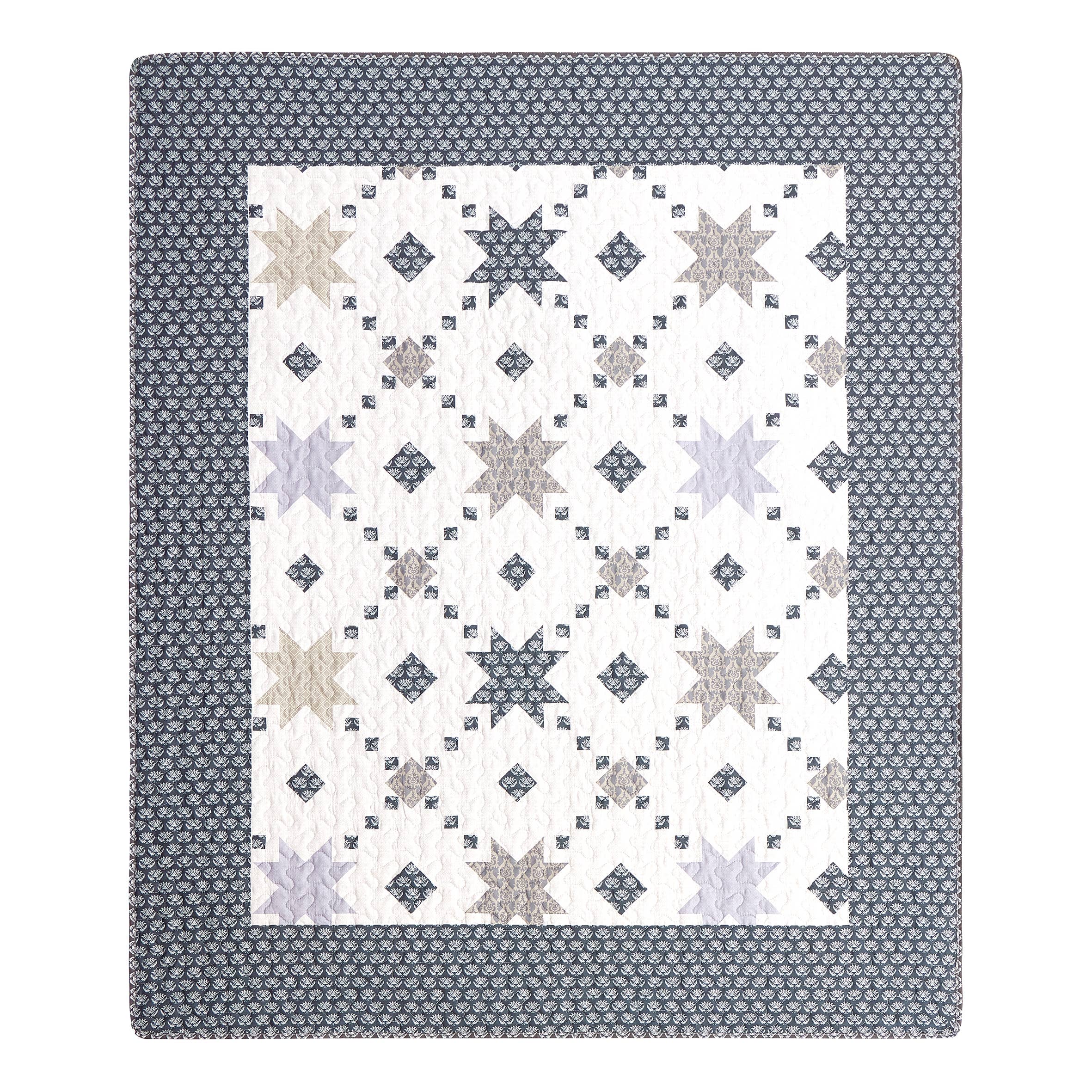 Midnight Stars Quilted Throw