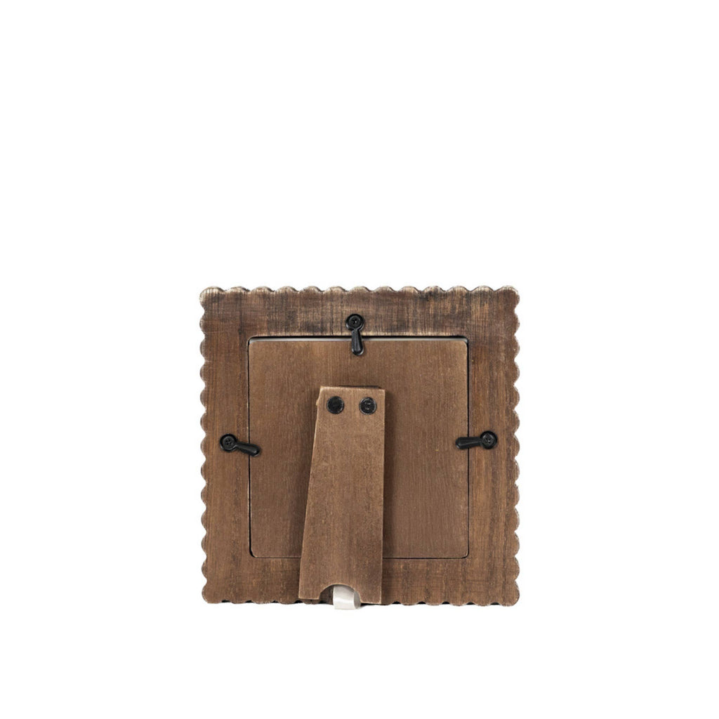 17020 - 6x6 wood scallop photo frame for 4x4 pic, espresso