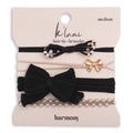 "Harmony" Pearls & Bows in Black & Cream Hair Tie Bracelets