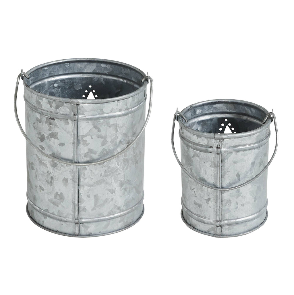 Star Galvanized Metal Votive Candle Holder Set 2pc