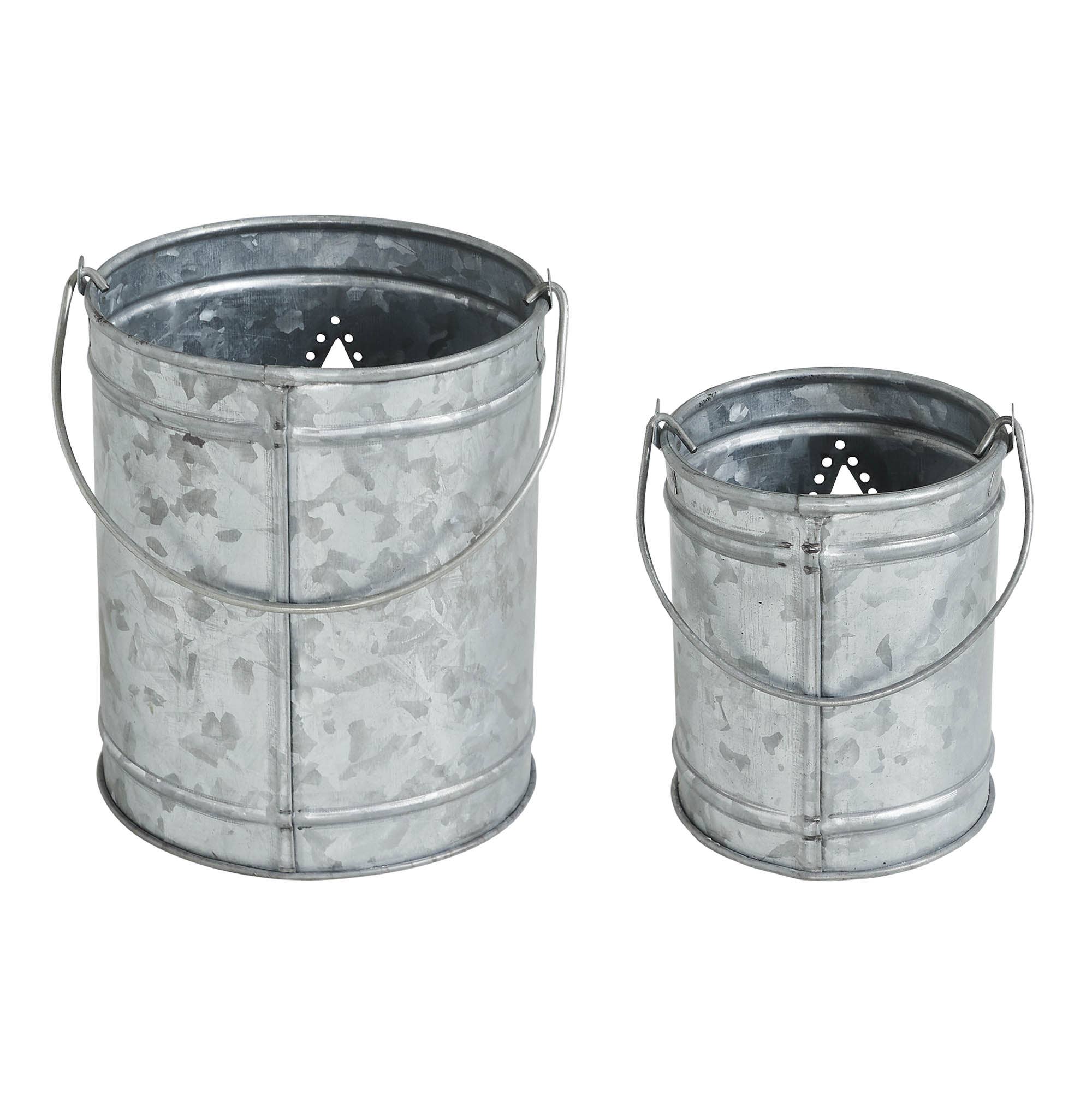 Star Galvanized Metal Votive Candle Holder Set 2pc