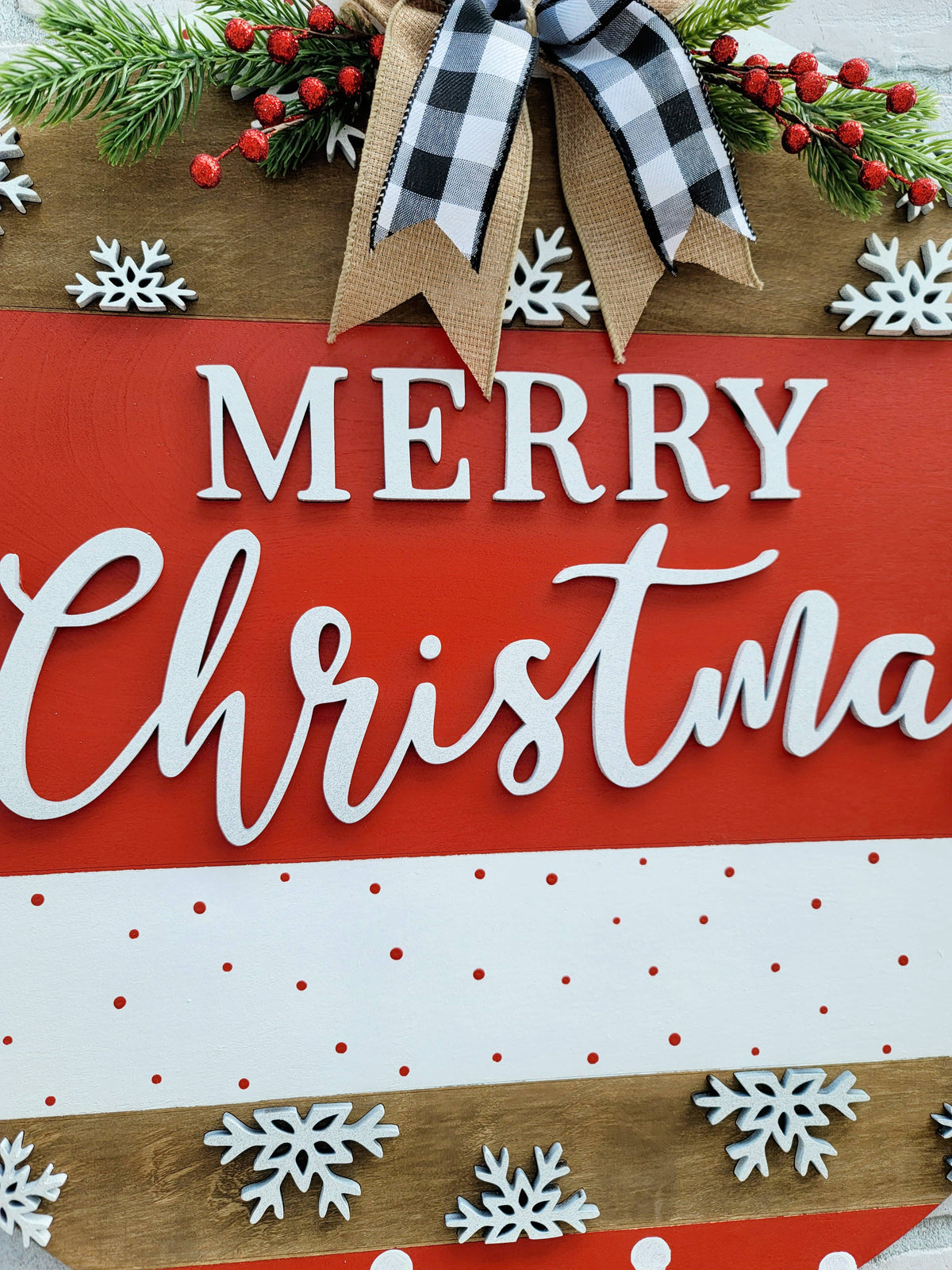 DIY Classic Merry Christmas Door Hanger