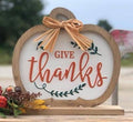 Give Thanks Pumpkin Table Sitter
