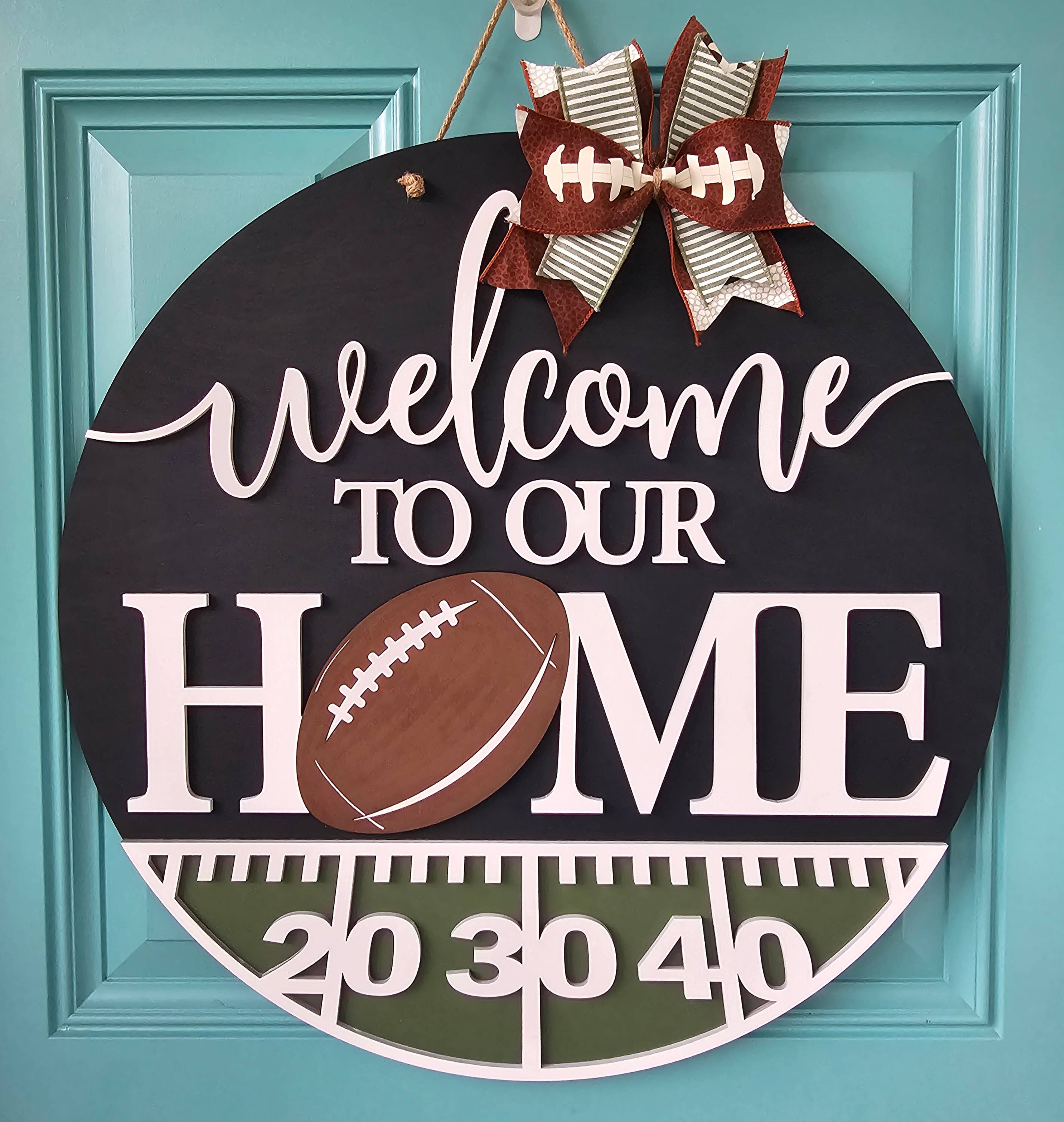 DIY Welcome to Our Home Football Door Hanger