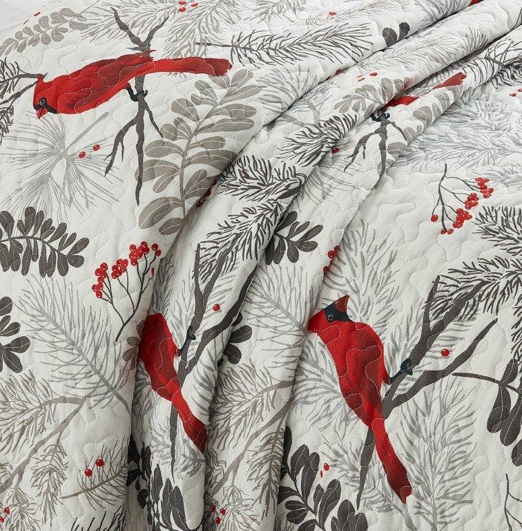 "Cardinals"  Quilted Throw Blanket 50"x60"