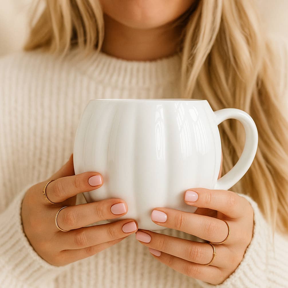 White Pumpkin Coffee Mug - Fall Decor & Gifts - Halloween