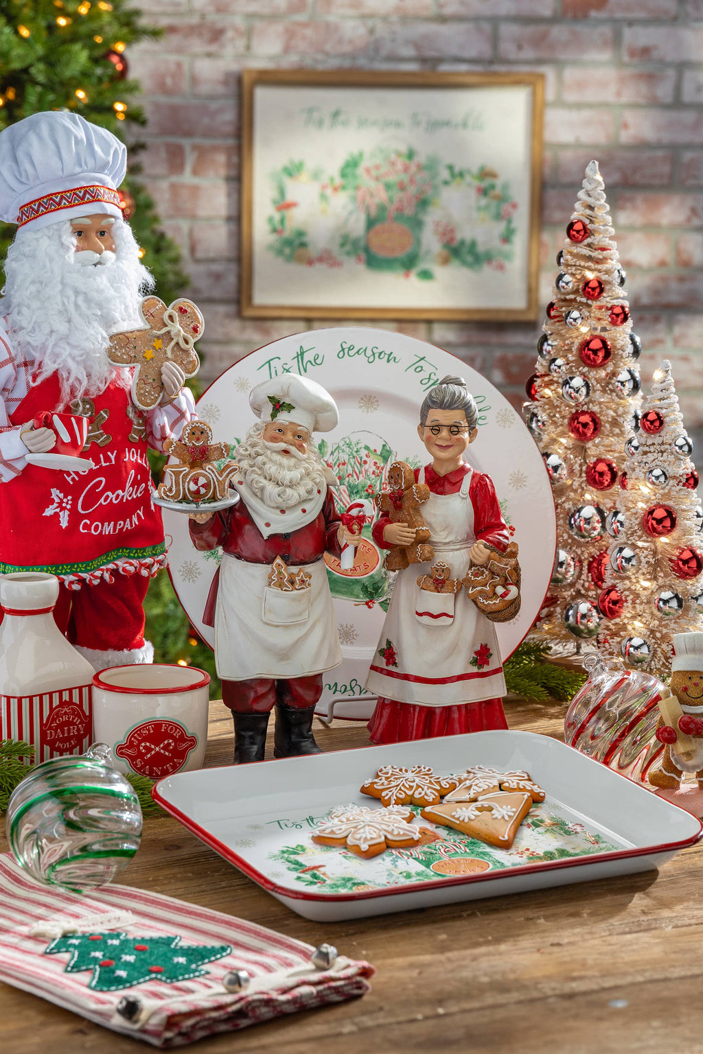 Christmas S/2 Ceramic Milk Jar & Cup, Lg