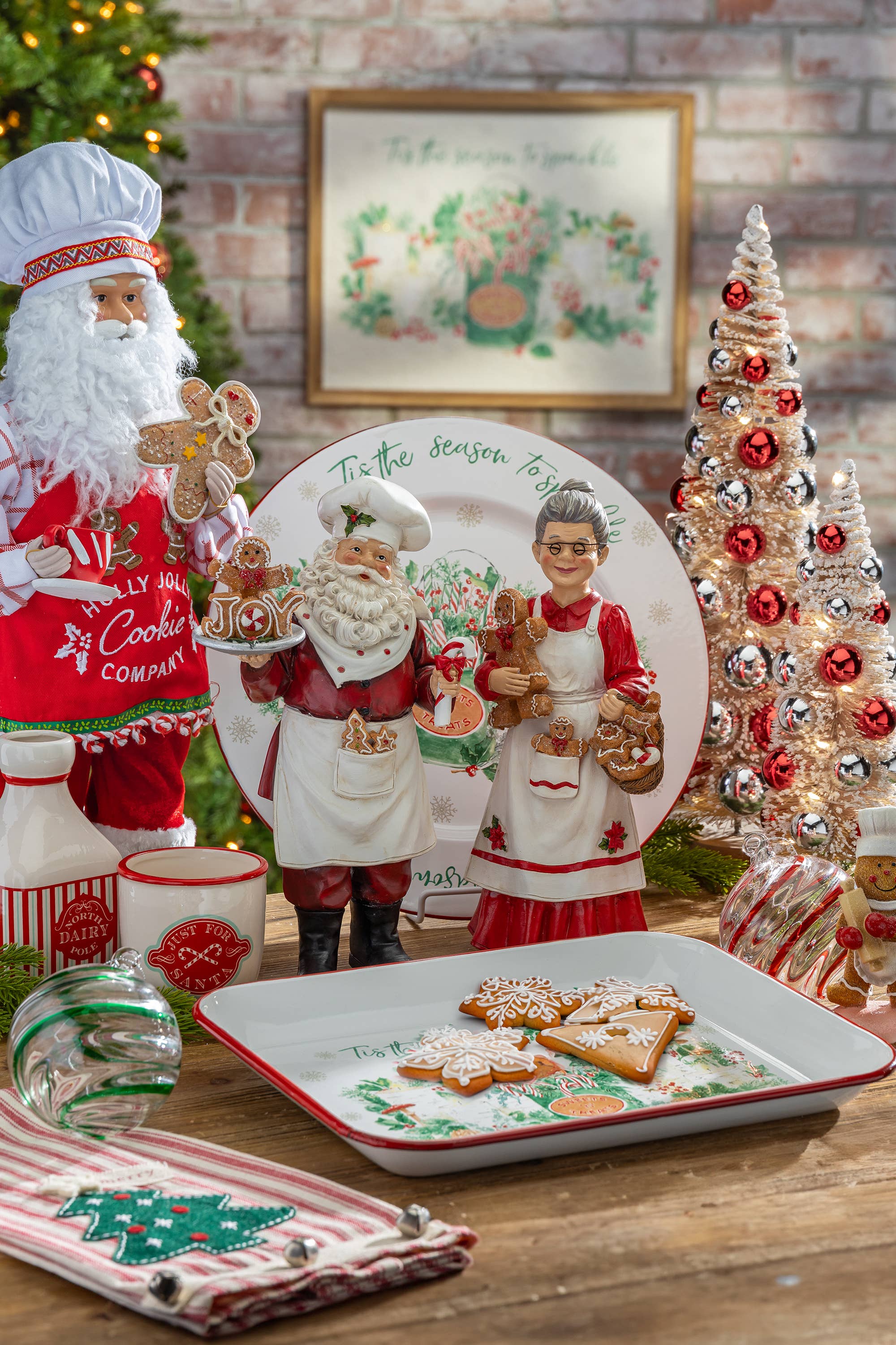 Christmas S/2 Ceramic Milk Jar & Cup, Lg