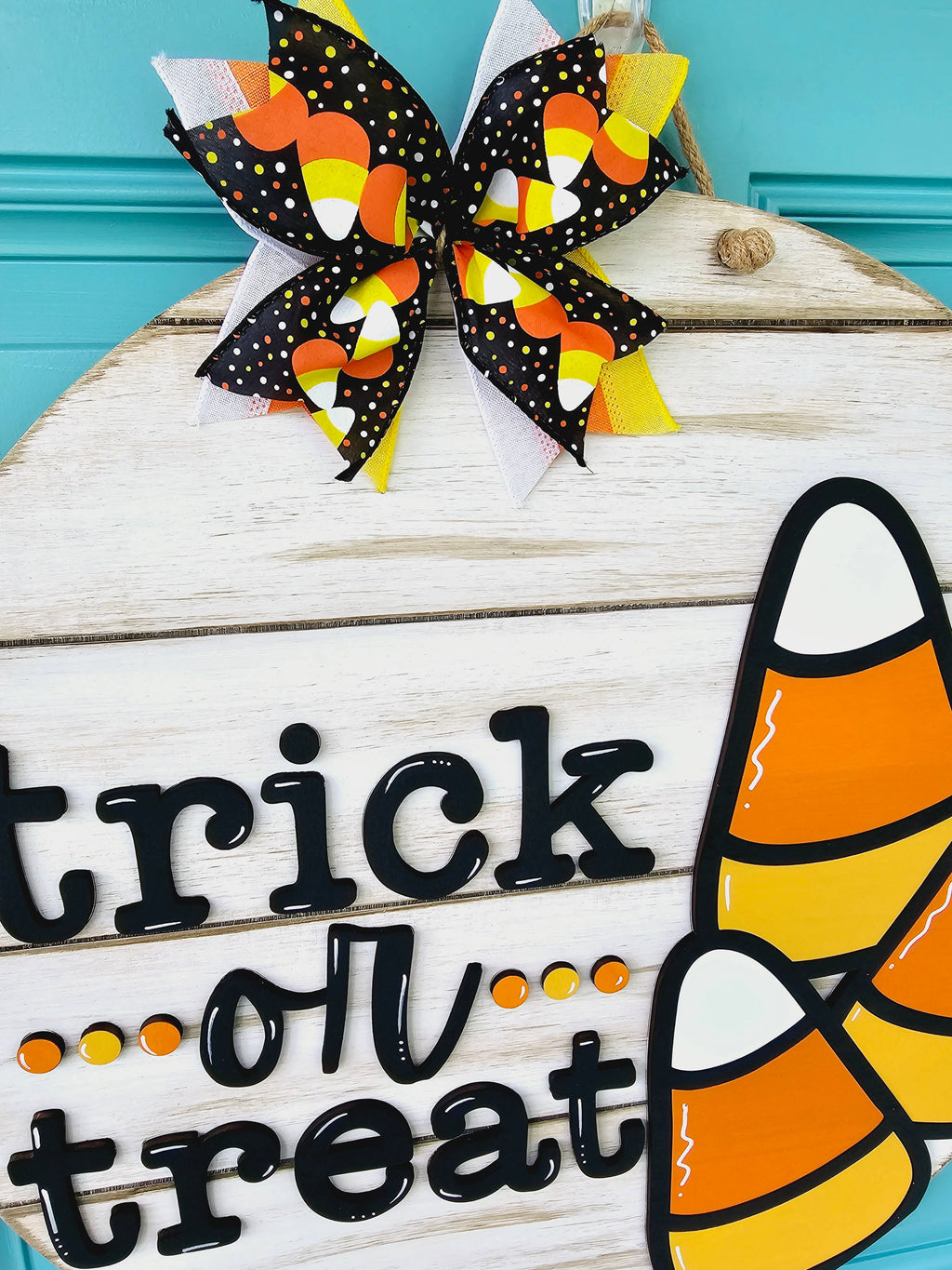 DIY Trick or Treat Candy Corn Door Hanger