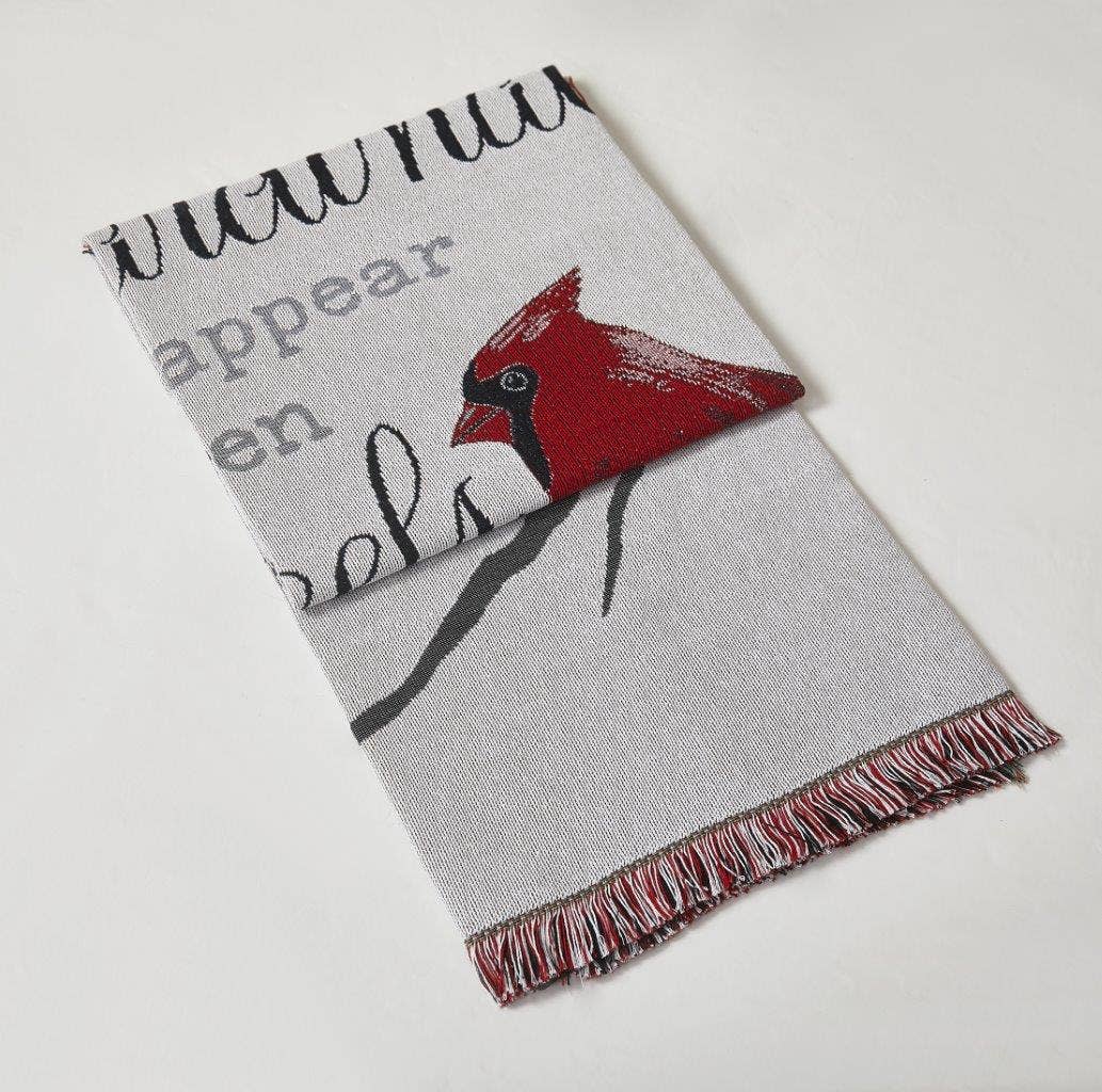 "Cardinals Appear" - Woven Tapestry Throw