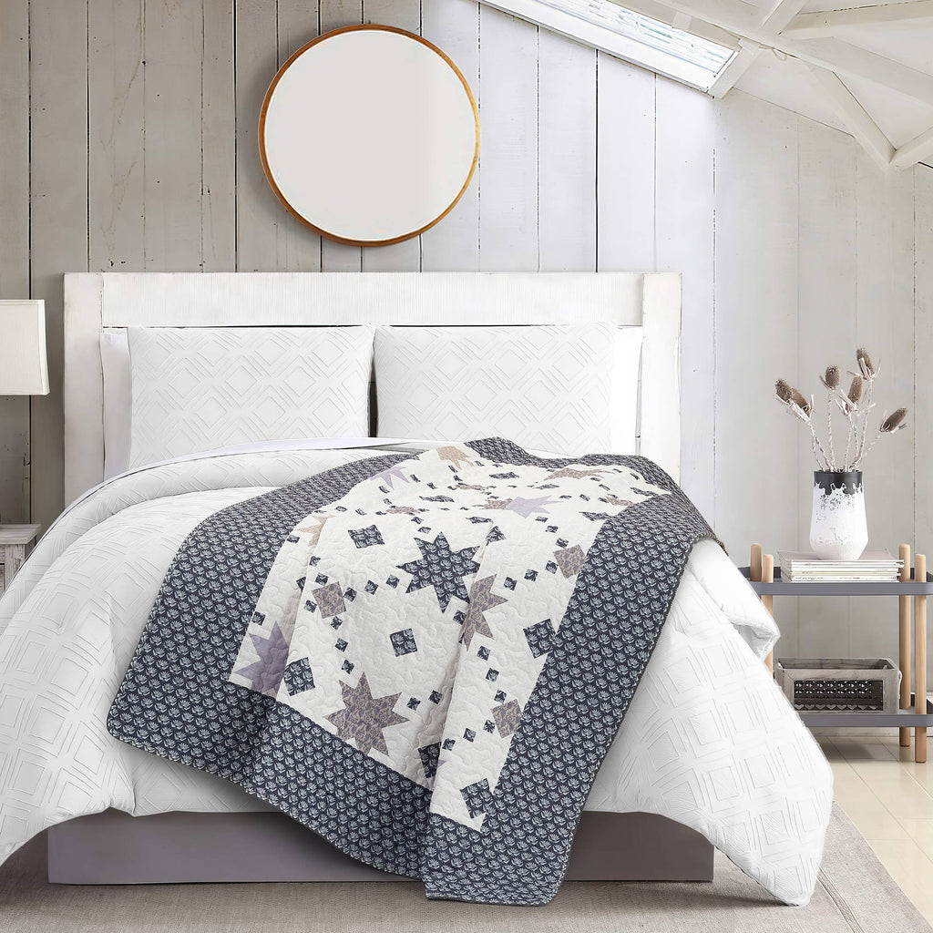 Midnight Stars Quilted Throw