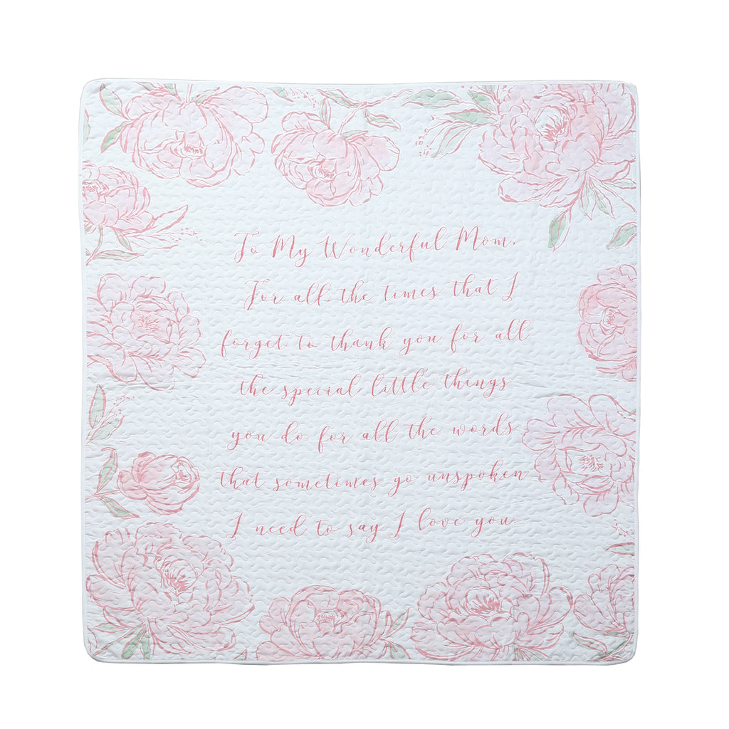 "To My Wonderful Mom" Inspirational Quilted Throw 50"x60"