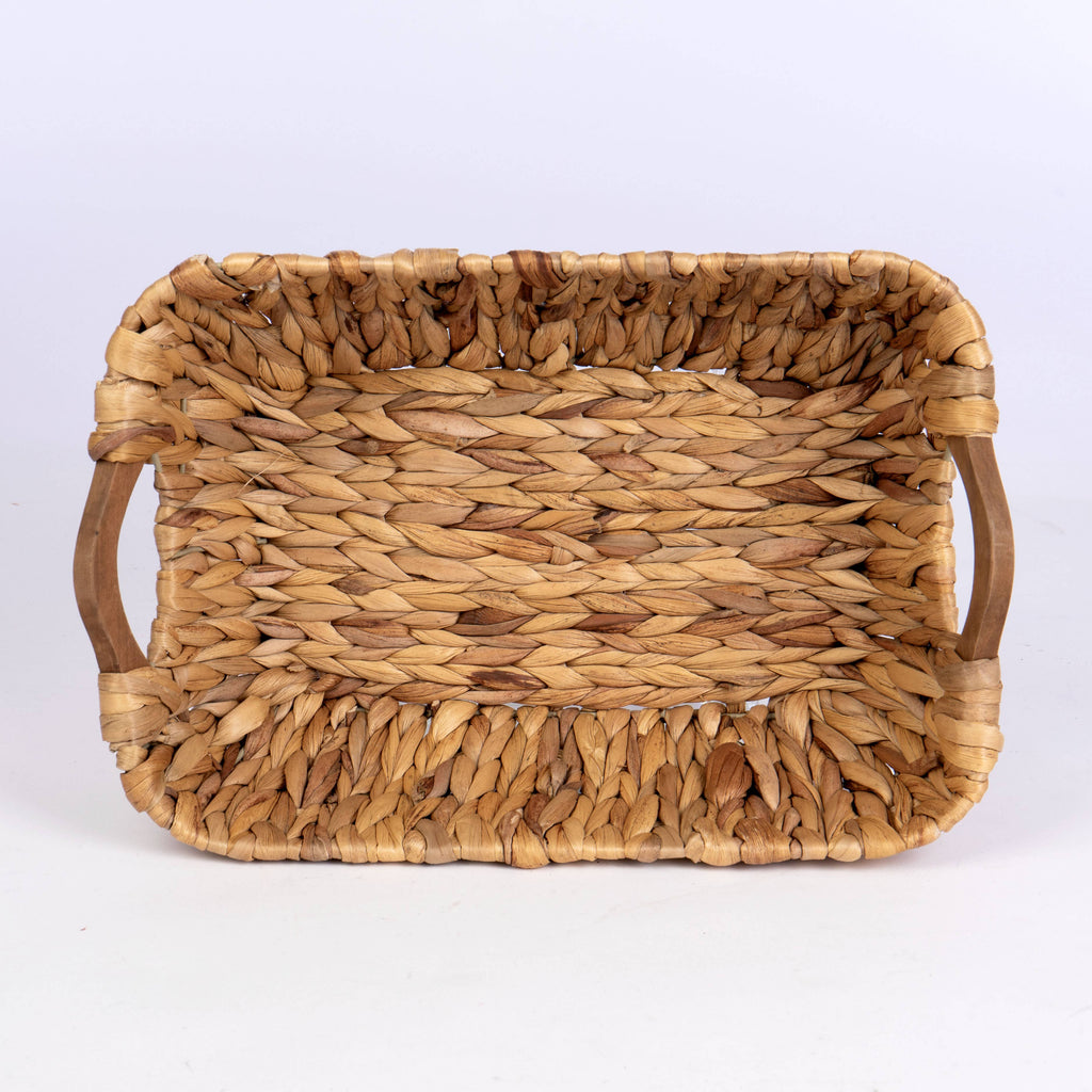 Natural Hyacinth Tub w/Wood Handles