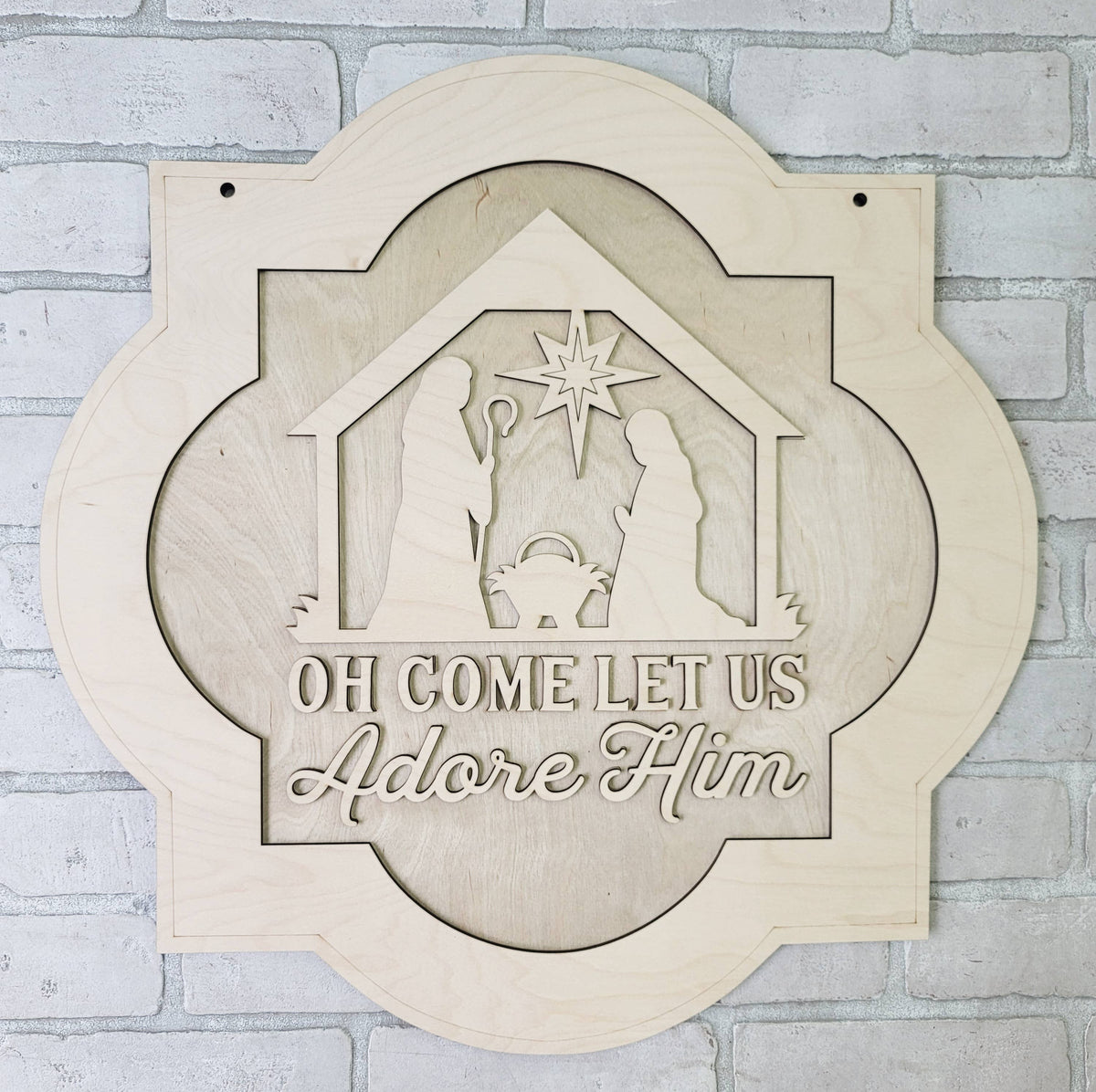 DIY Come Let Us Adore Him Door Hanger