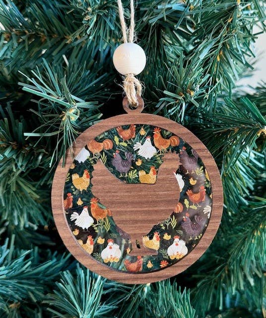 Chicken Christmas Ornament - Farm Theme Tree Ornament