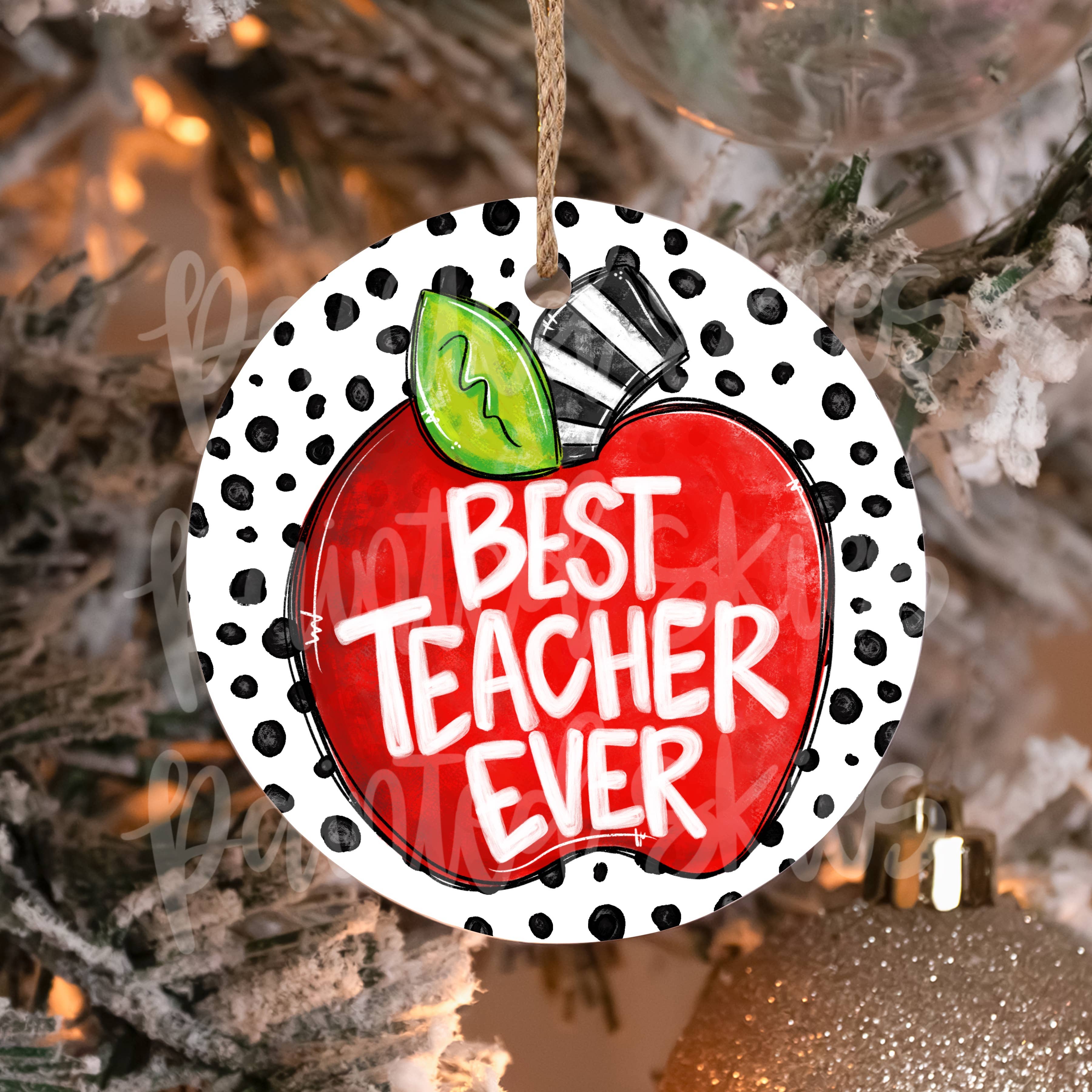 Best Teacher Ever Christmas Ornament 