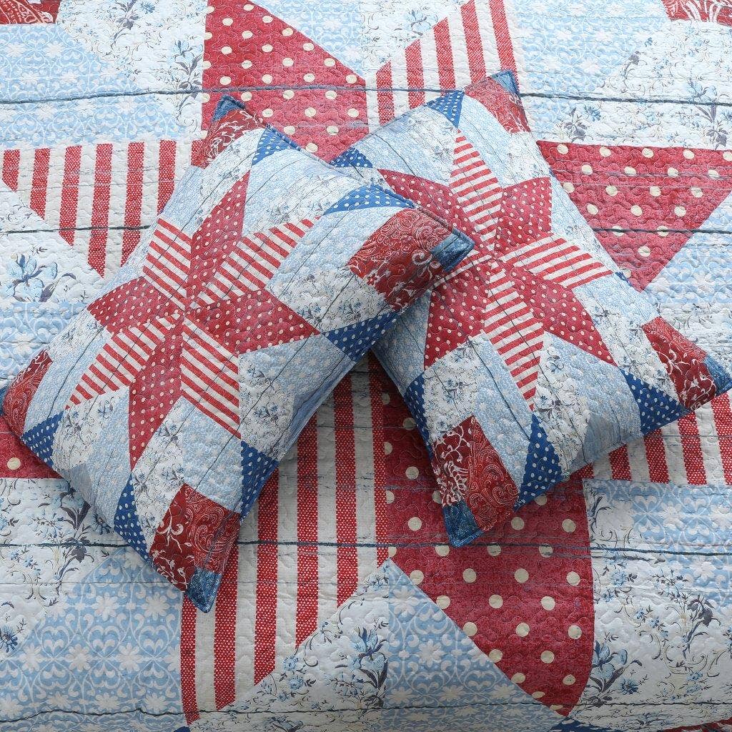 "Liberty Star"  3-Pc. Designer Microfiber Quilt Set