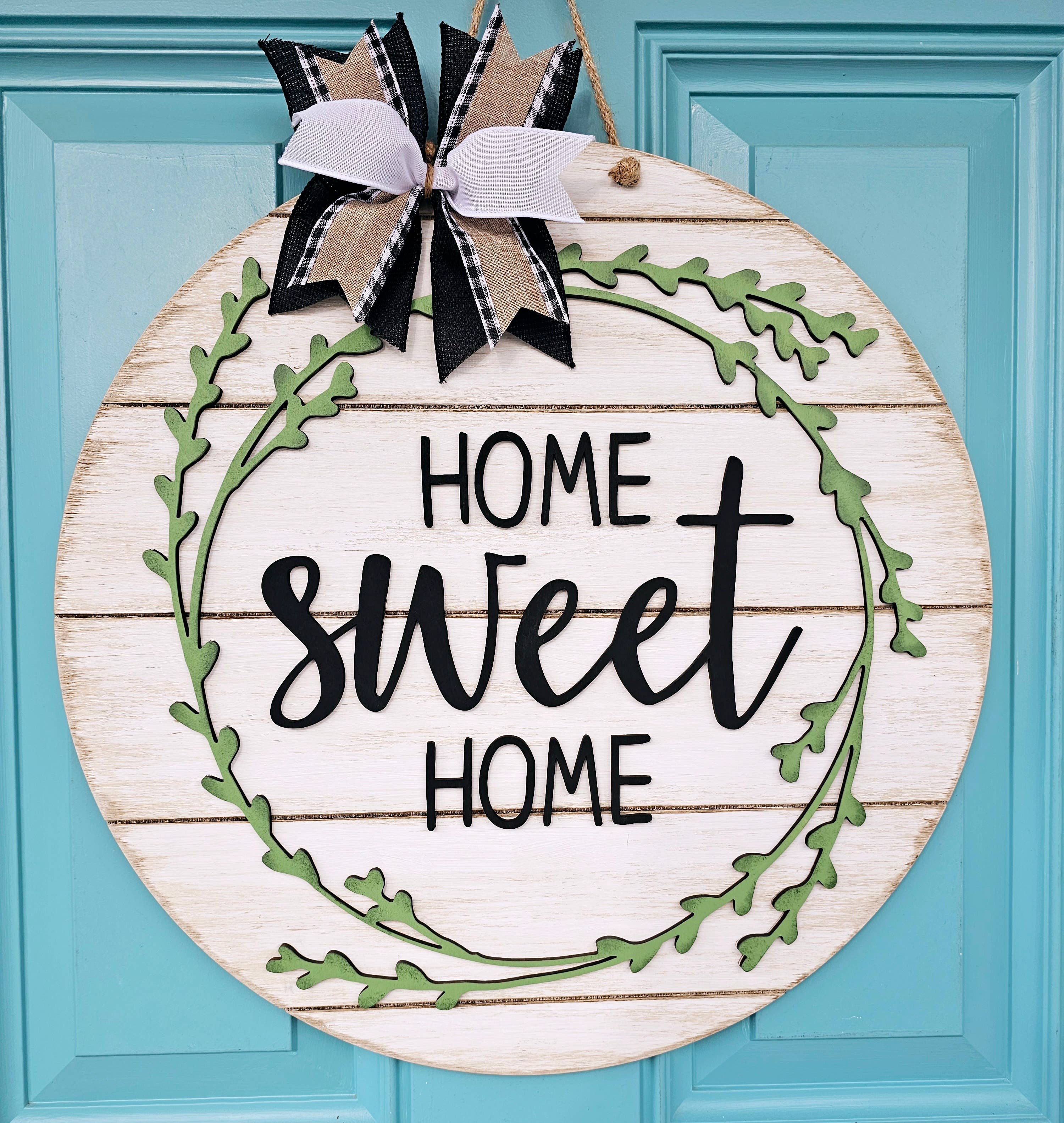 DIY Home Sweet Home Greenery Door Hanger