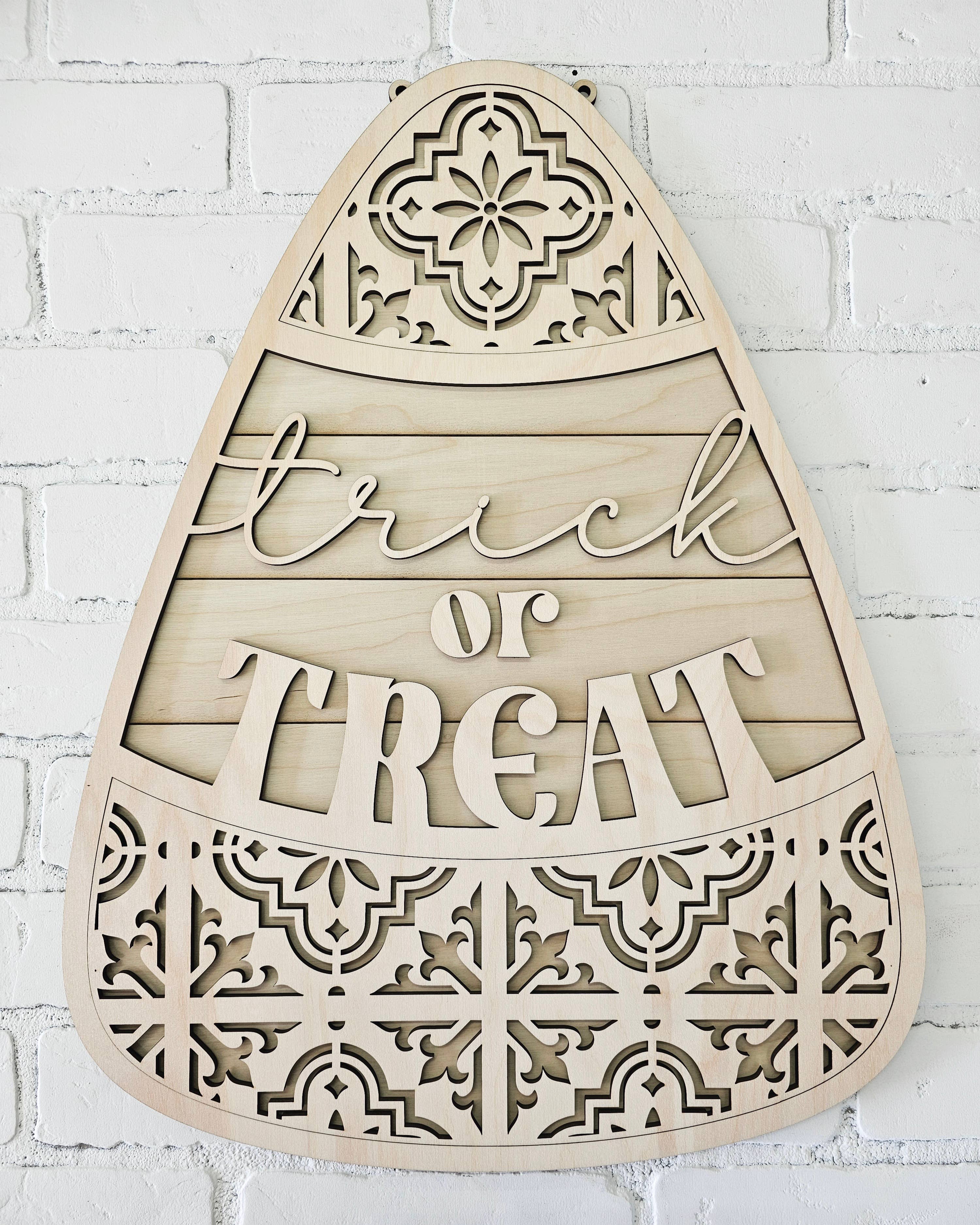 DIY Ornate Candy Corn Door Hanger
