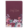 Purple Floral Faux Leather Giant Print Standard-size KJV Bib