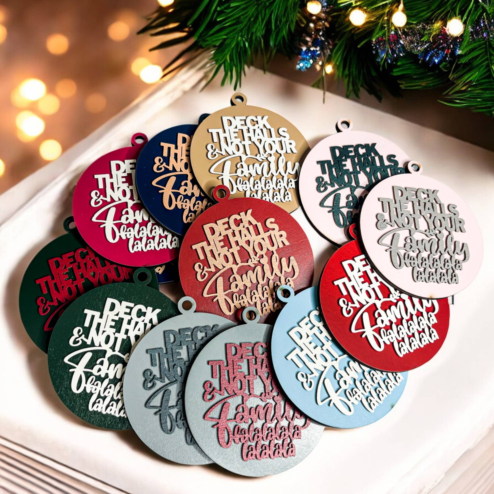 Hanging Christmas Decor + Handmade Wooden Ornament Funny