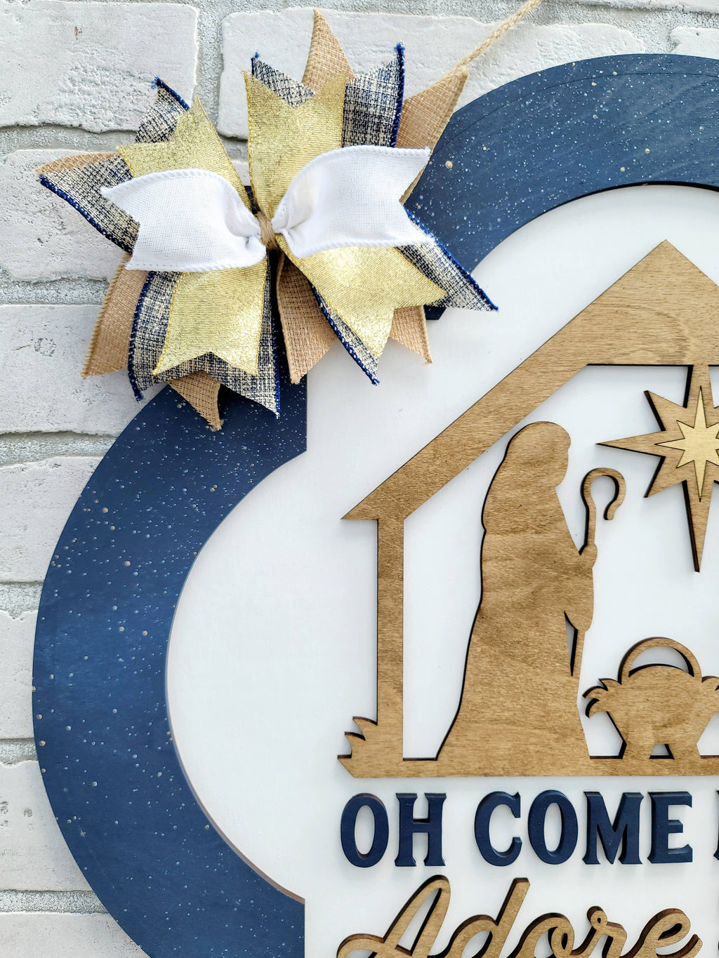 DIY Come Let Us Adore Him Door Hanger