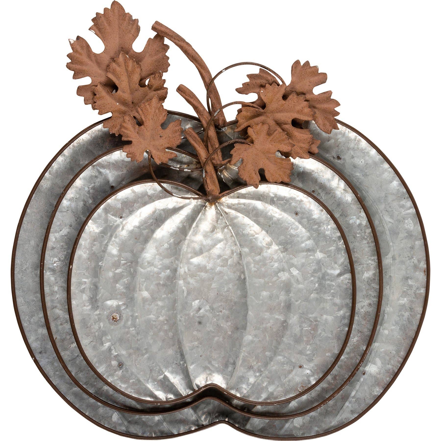 Galvanized Pumpkins Tray Set