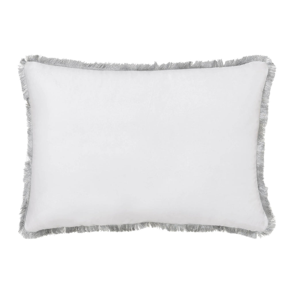 White Christmas Tree Embroidered Beaded Throw Pillow 14x20