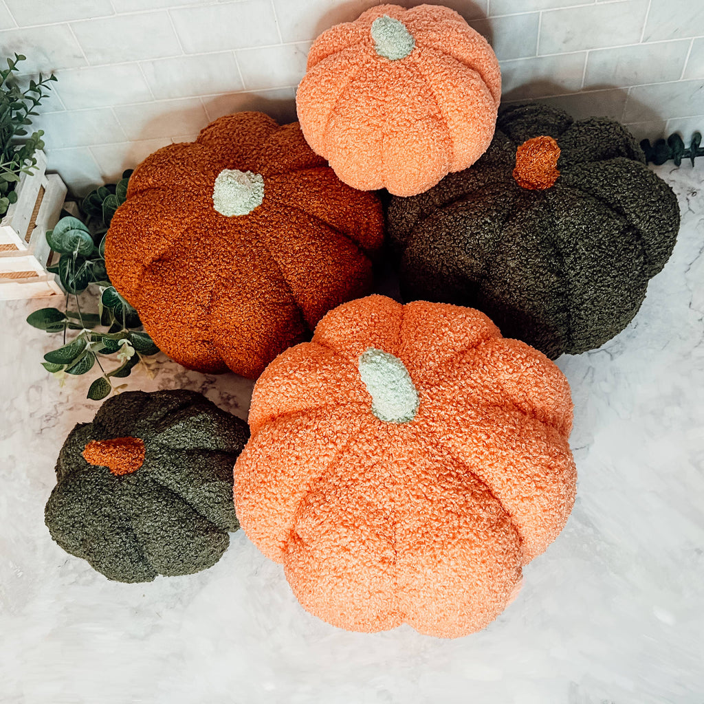Neutral Fall + Halloween Home Decor, Cute Cotton Pumpkins BW