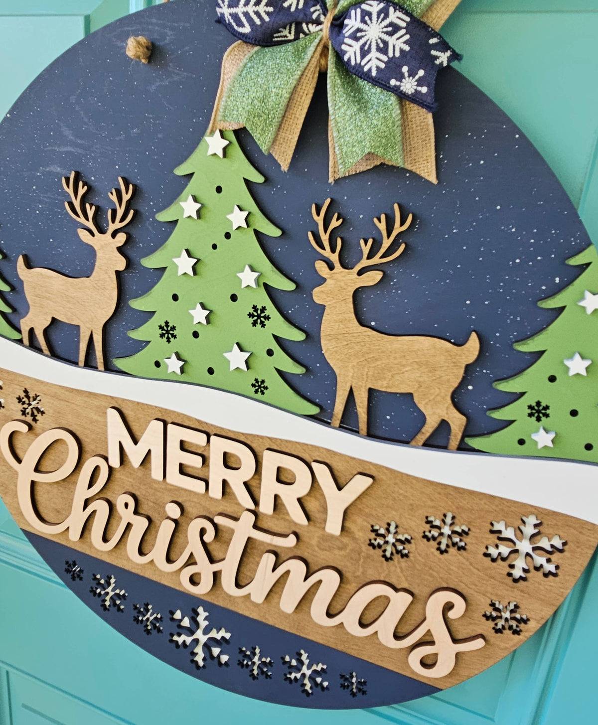 DIY Reindeer Christmas Wonderland Door Hanger