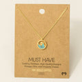 Round Wave Coin Pendant Necklace