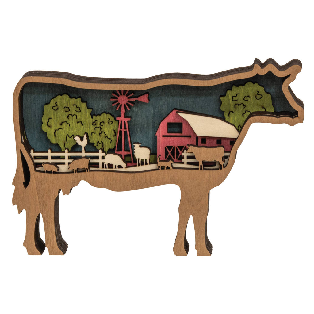 Cow Farm Scene Sitter
