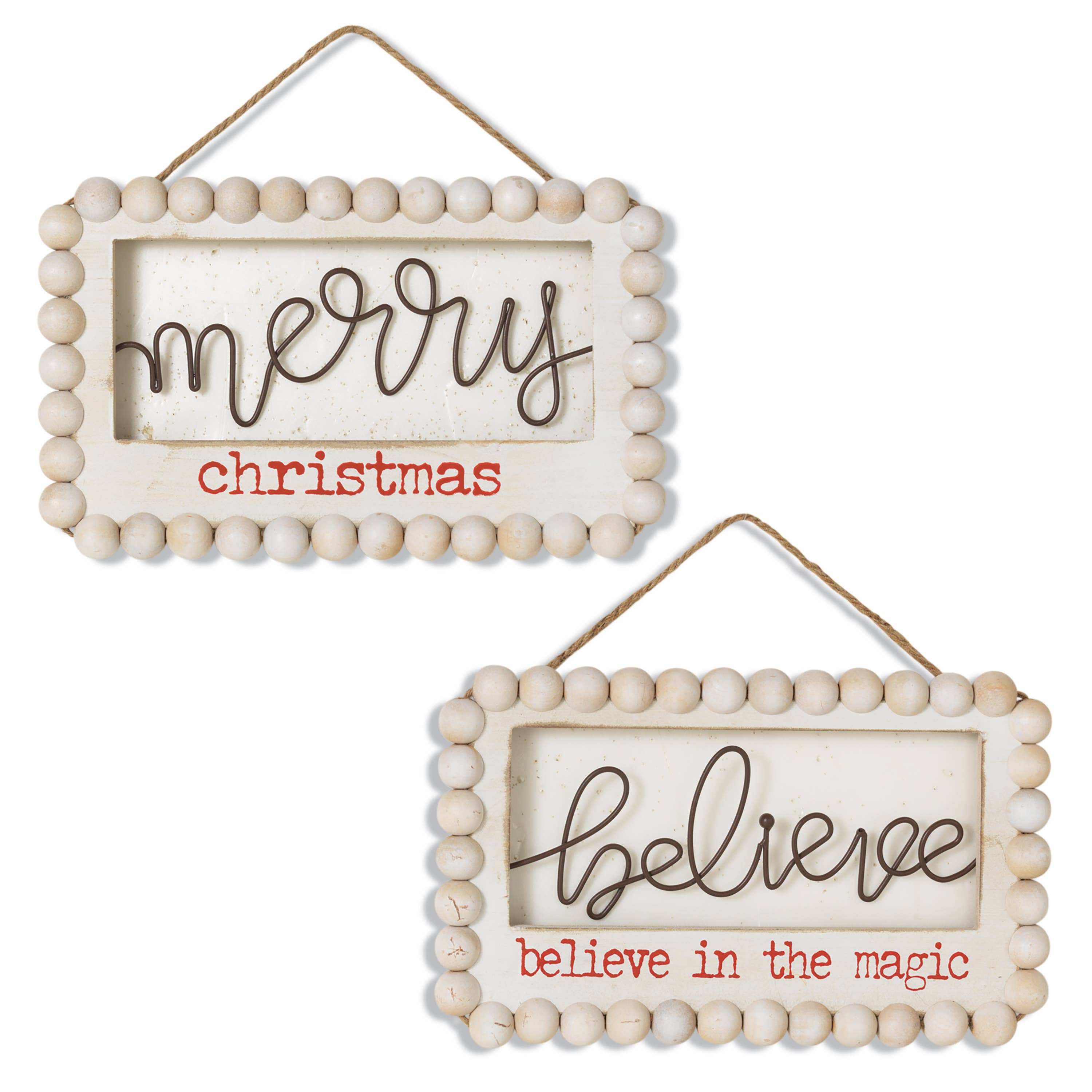 Christmas 12.75"L Wood & Metal Holiday W