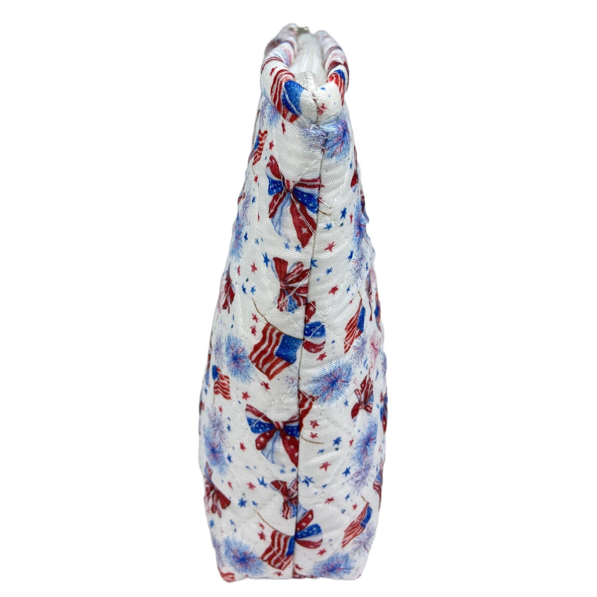 "Patriotic Bows" - Designer Quilted Cosmetic Bag