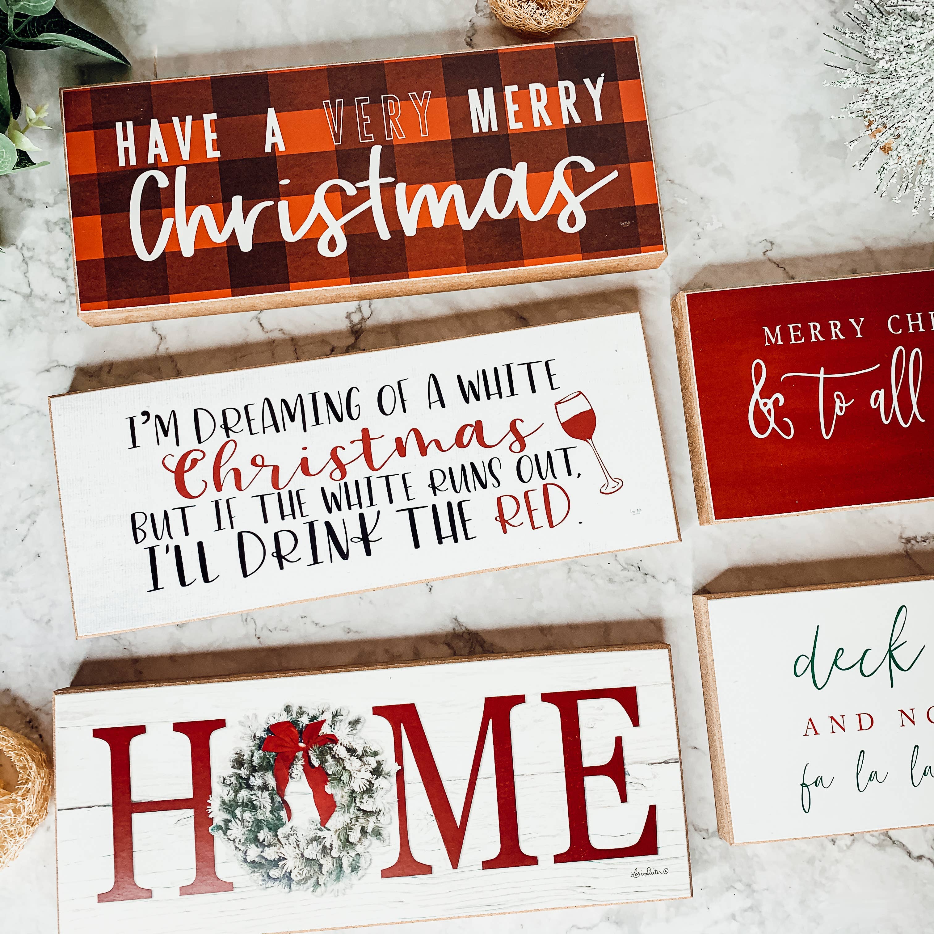 Merry Christmas to all & to all a Good Night Sign, Red Decor