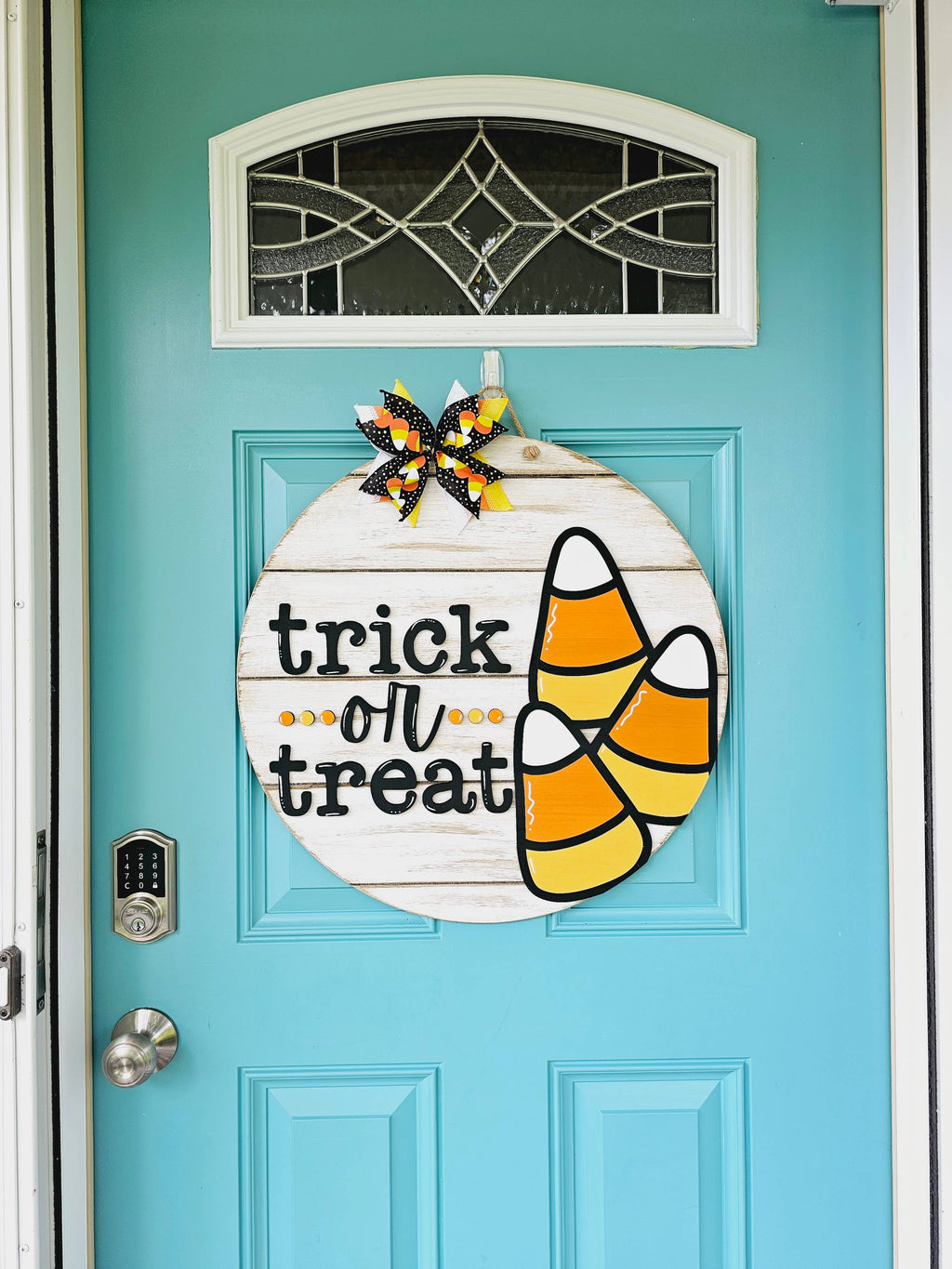 DIY Trick or Treat Candy Corn Door Hanger