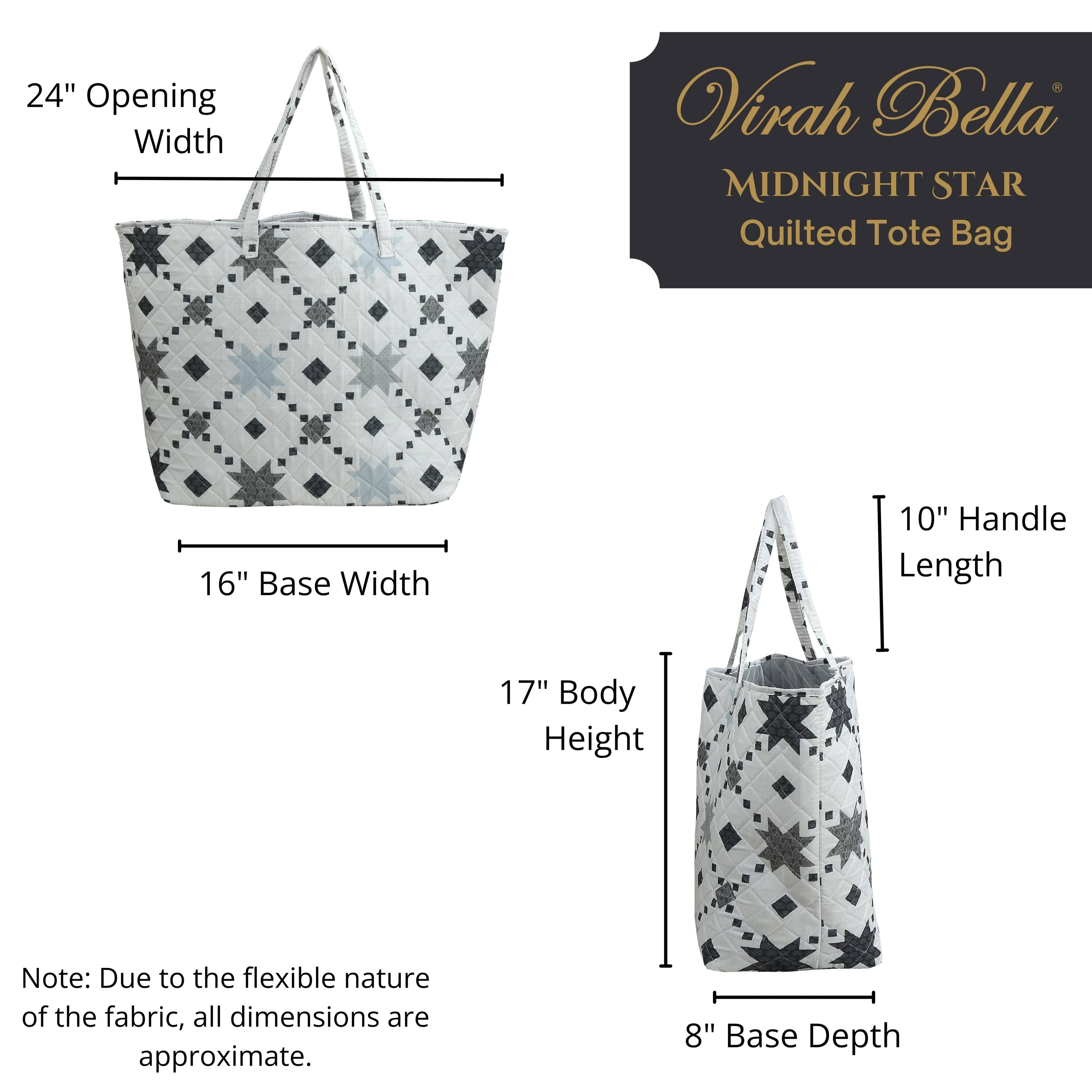 "Midnight Star" Designer Quilted Tote Bag