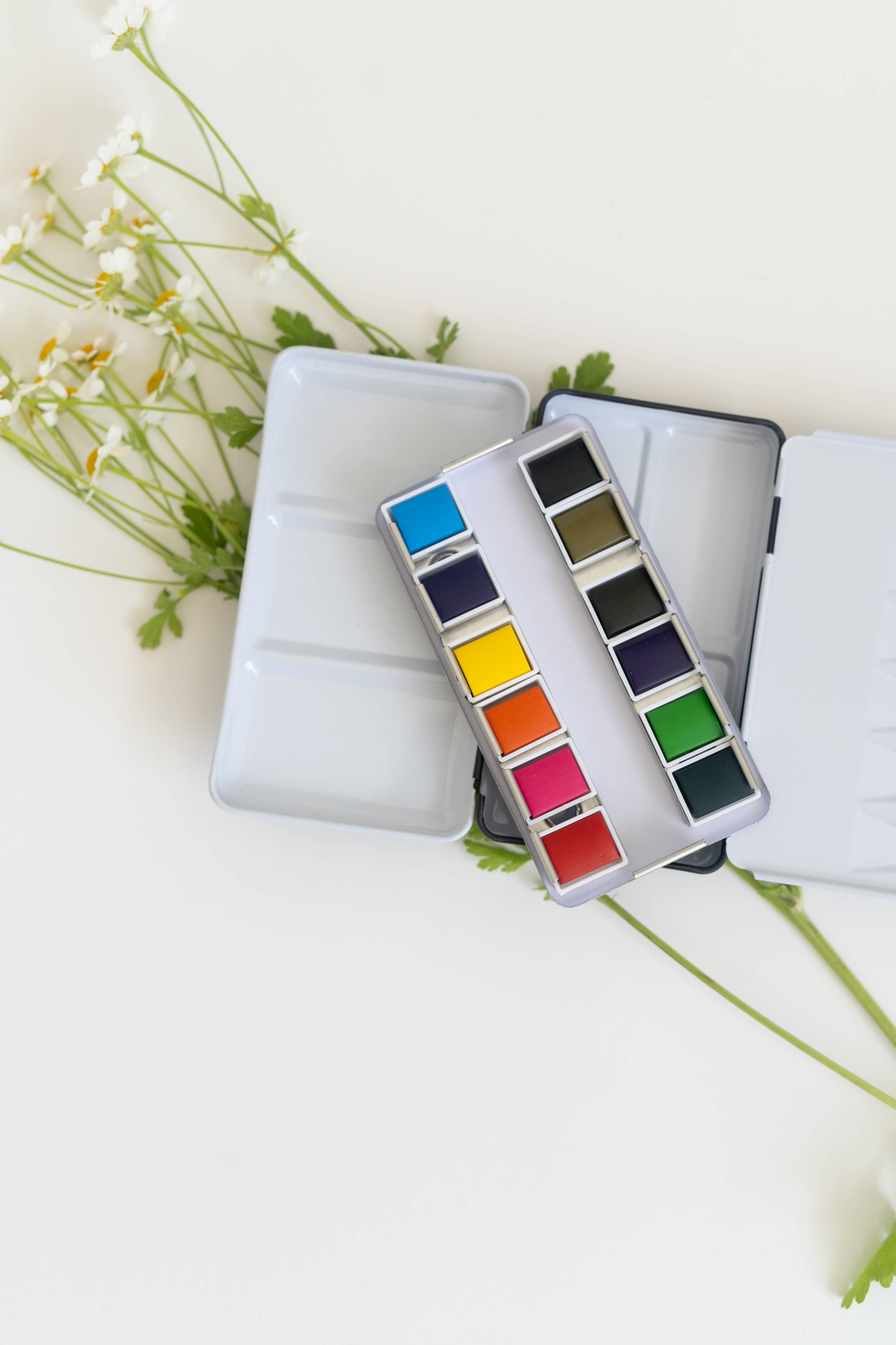 12 Color Mini-Travel Watercolor Paint Palette