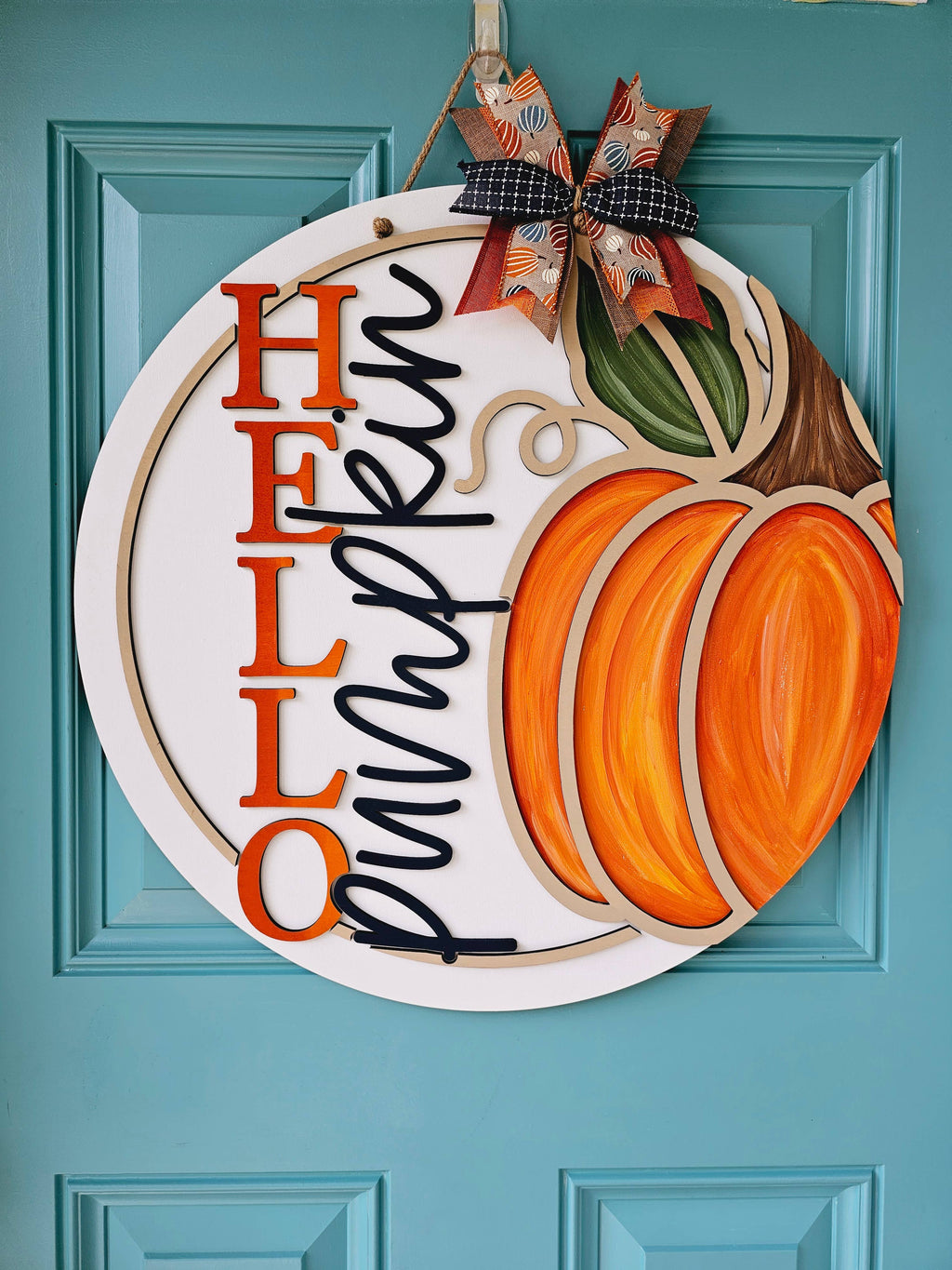 DIY Hello Pumpkin Right Side Door Hanger