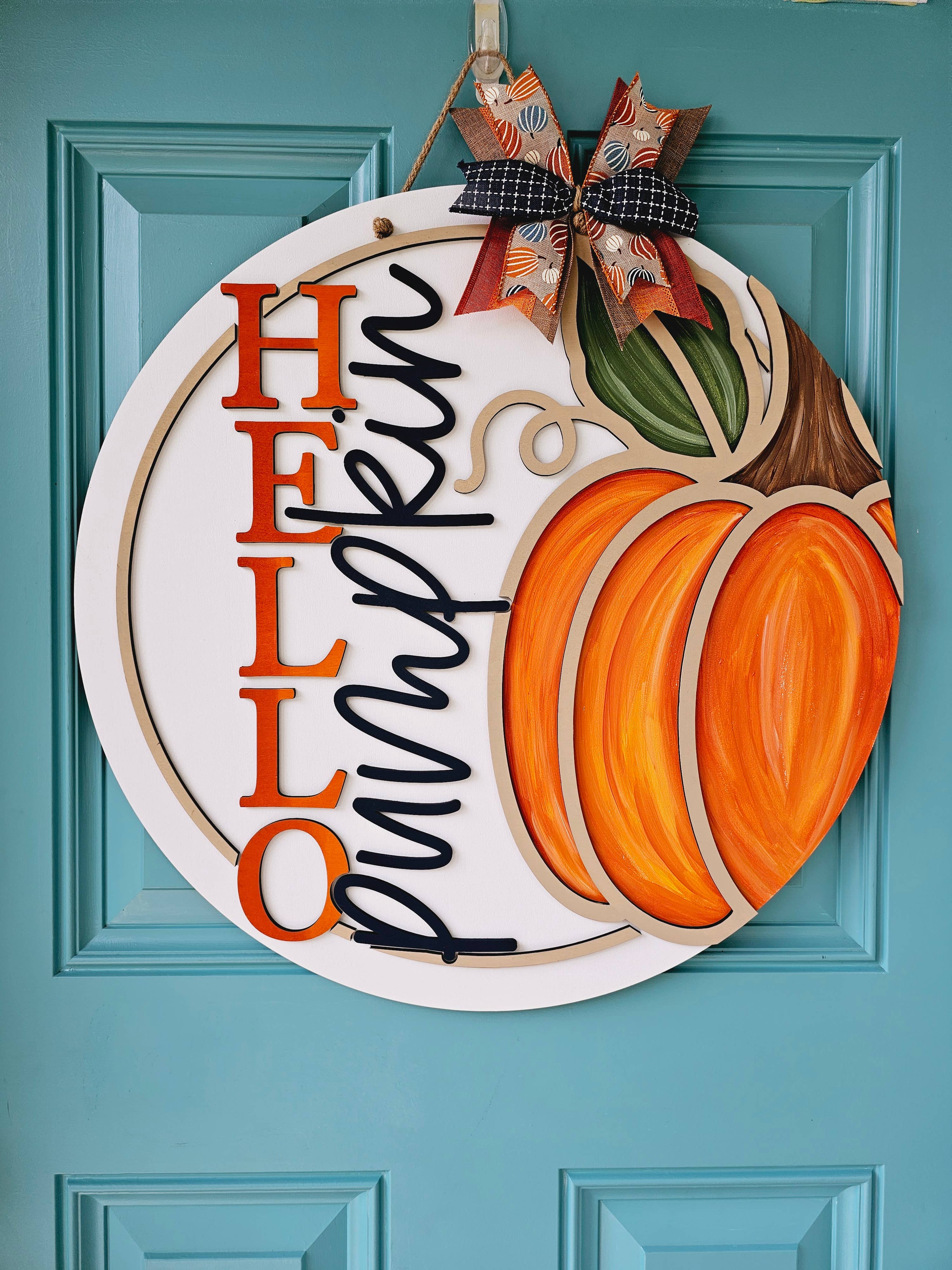DIY Hello Pumpkin Right Side Door Hanger