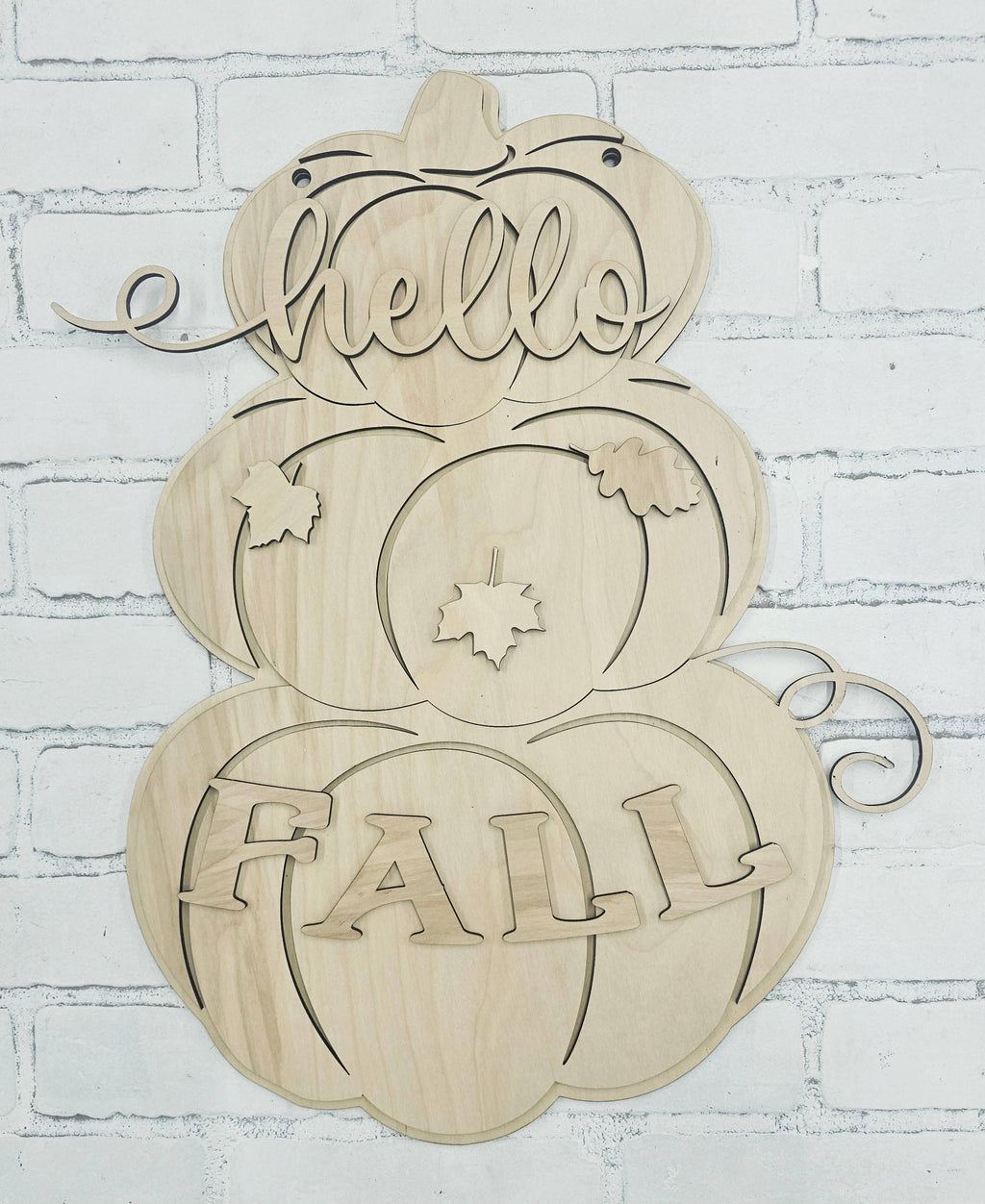 DIY Fall Stacked Pumpkins Door Hanger