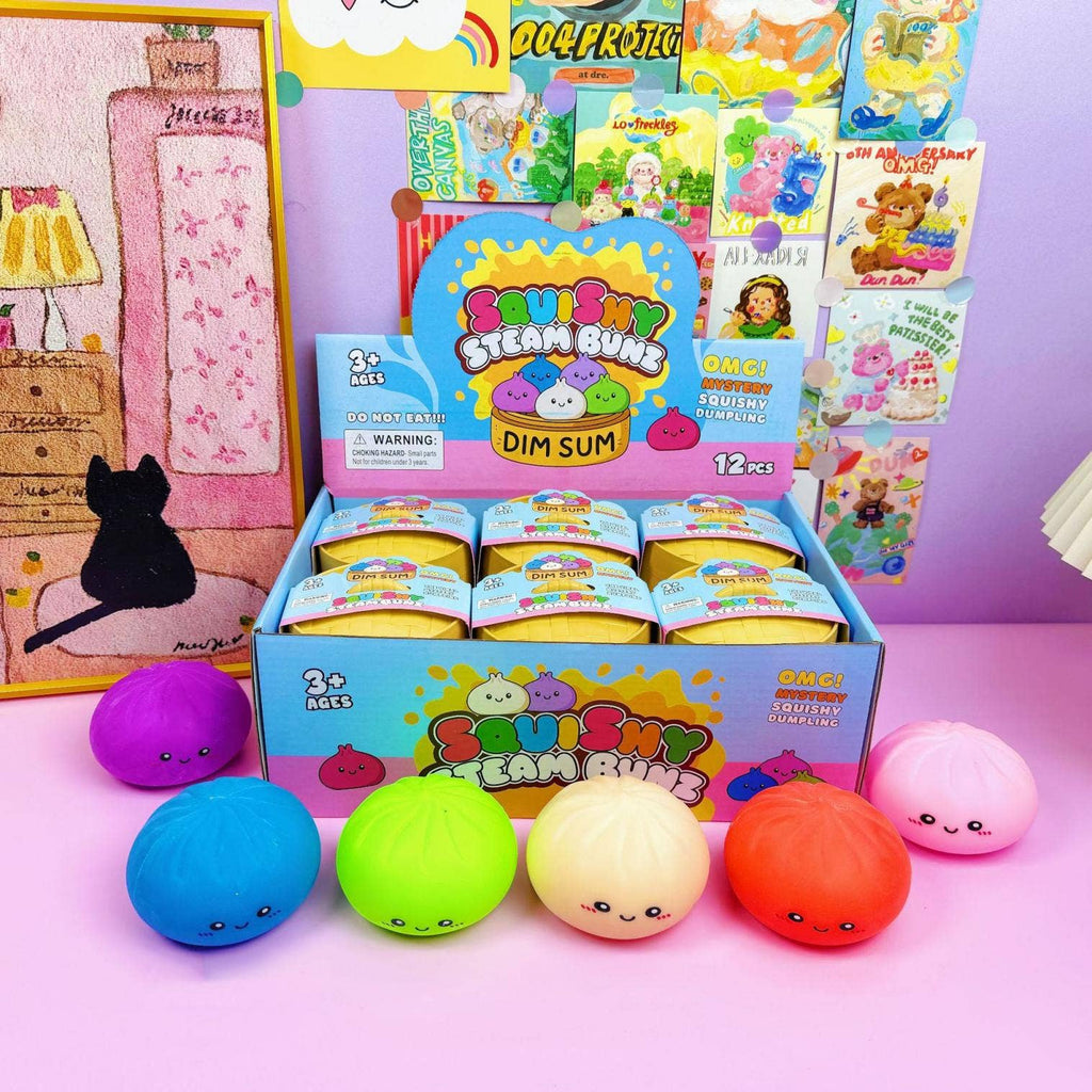 Solid Color Dumpling Shape Squishy Soft Squeeze Stress Toy
