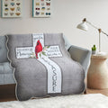 Cardinal Cross Inspirational Quote Quilted Throw